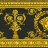 Versace Home Bordüre Medusa Lorbeer Schwarz Gold 34305-1 -A Creation Geschaft Borduere Versace Home Lorbeer Medusa schwarz gold