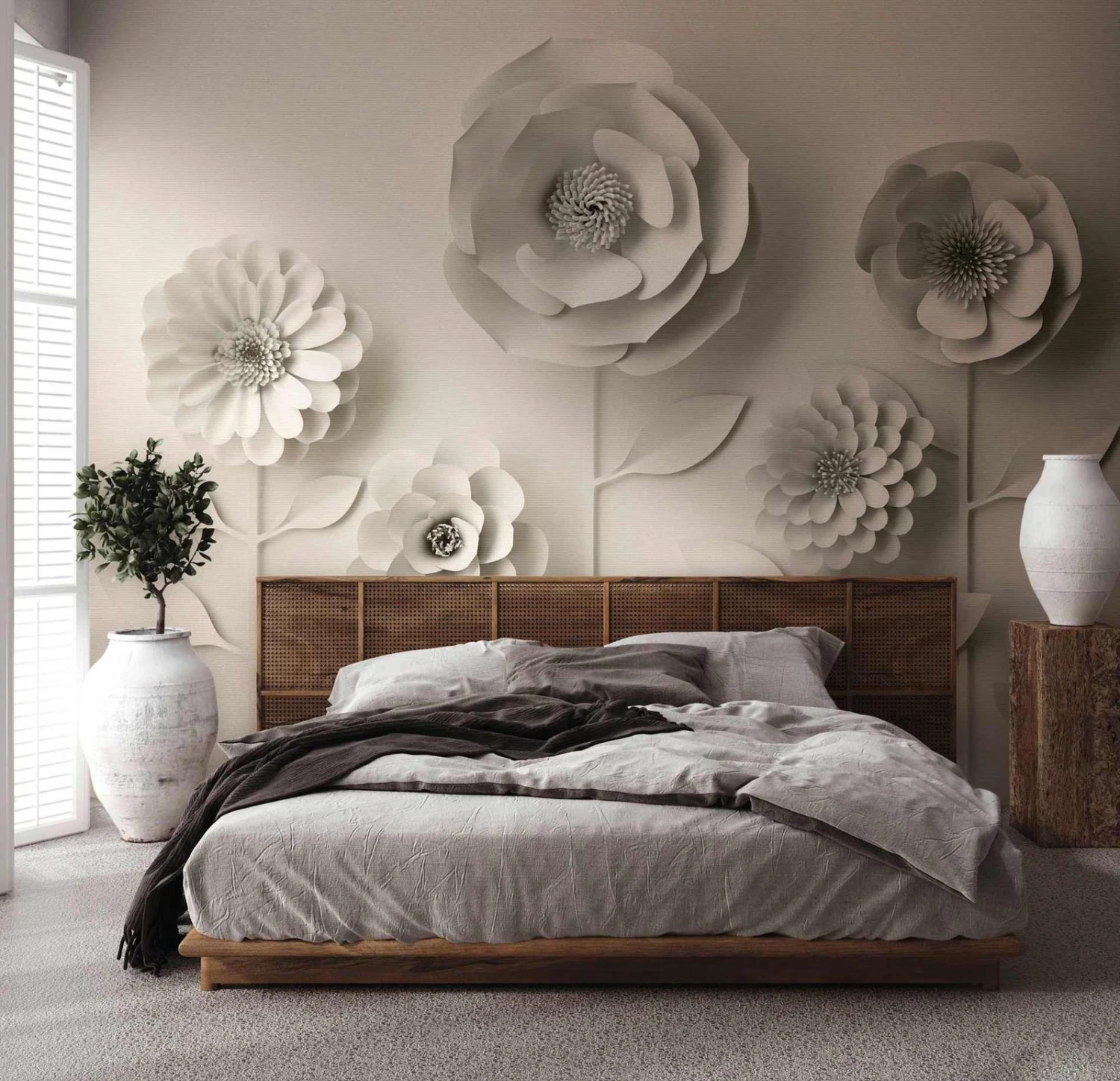 A Creation Geschaft 2 A Creation Geschaft -A Creation Geschaft Fototapeten 3D Floral Blumen grau Vlies 38293 1 63209670 1