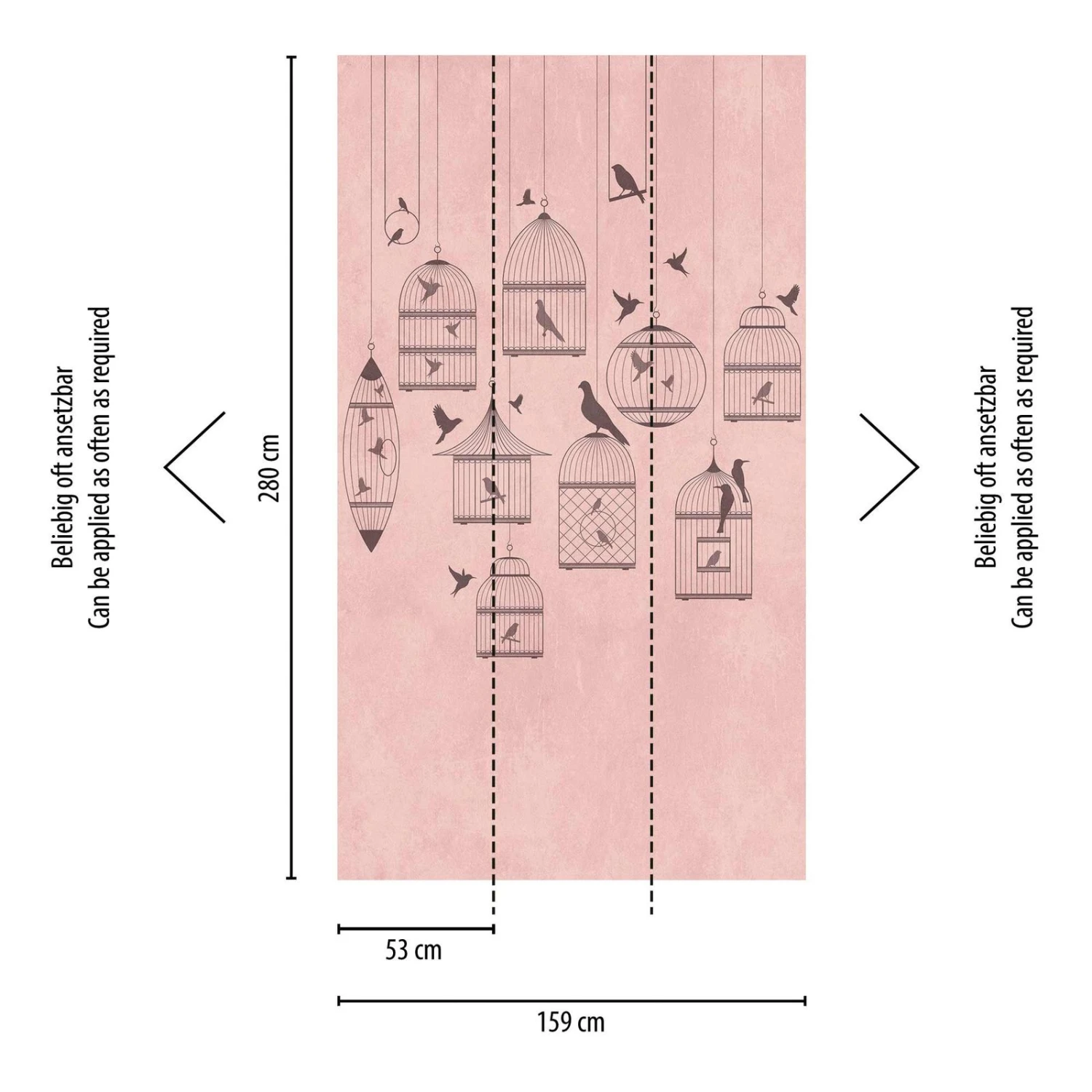 A.S. Creation Fototapeten Vogel-Käfigen Rosa Grau Vlies 38296-1 5 A.S. Creation Fototapeten Vogel-Käfigen Rosa Grau Vlies 38296-1 – Bild 3