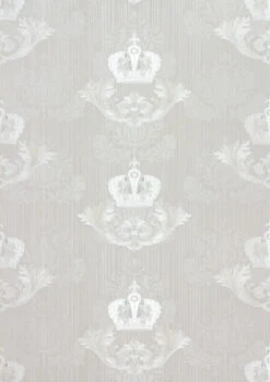Glööckler Tapete Vlies Krone Barock Hellgrau Glanz 54858