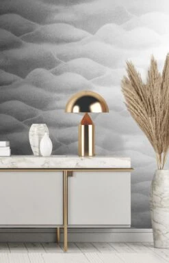 Marburg Vliestapete Grau Silber Hügel 34023 Habitat