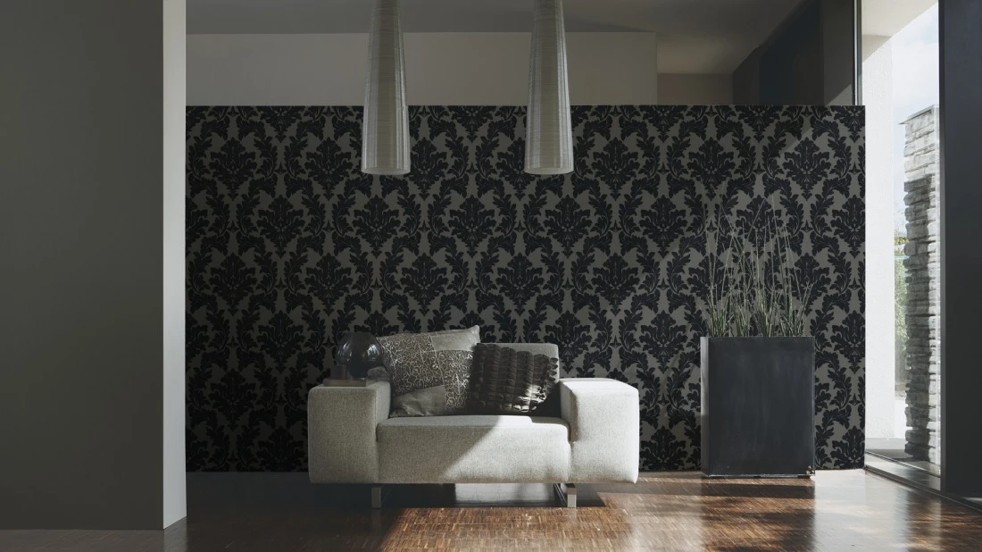 Flock Tapete Barock Floral Grau Architects Paper 33580-5 5 Flock Tapete Barock Floral Grau Architects Paper 33580-5 – Bild 3