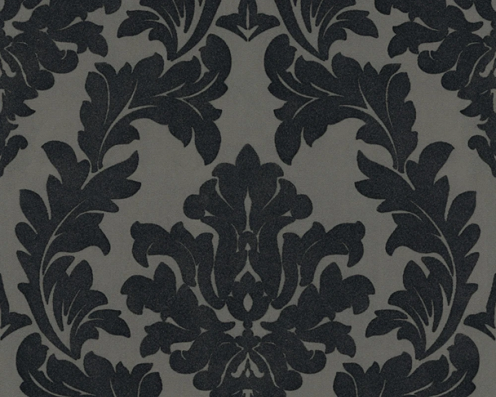 Flock Tapete Barock Floral Grau Architects Paper 33580-5 3 Flock Tapete Barock Floral Grau Architects Paper 33580-5