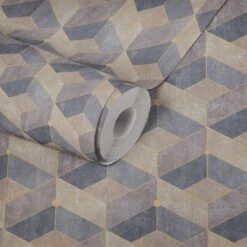 Tapete Vlies 3D-Effekt Grafisch Beige Gold 38202-2