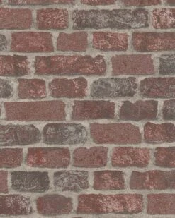 Tapete Vlies Steinmauer 3D Granulat Rot Braun 58408