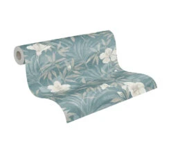 A.S. Creation Tapete Vlies Blumen Blätter Floral Blau Beige 38028-5
