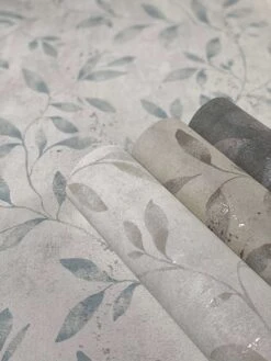 Tapete Vlies Floral Blätter Metallic Weiss Blau 32631 -A Creation Geschaft Tapete Vlies Floral Blaetter Metallic weiss blau 32631 63206227 1