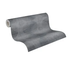 A.S. Creation Tapete Vlies Grafisch Kreise Anthrazit Glitzer 37832-6