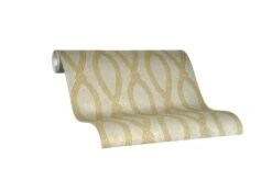 Tapete Vlies Marburg Grafik Ikat Platin Metallic 84856
