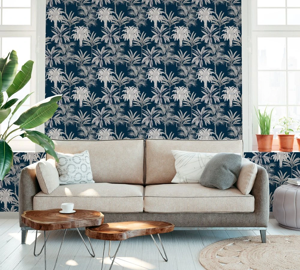 A.S. Creation Tapete Vlies Michalsky Floral Palmen Dunkelblau 37983-5 7 A.S. Creation Tapete Vlies Michalsky Floral Palmen Dunkelblau 37983-5 – Bild 5