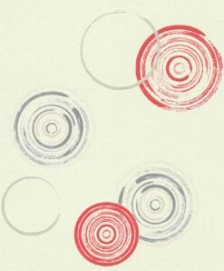 Tapete Vlies Rasch Kreise Prego Weiß Rot Glanz 489446