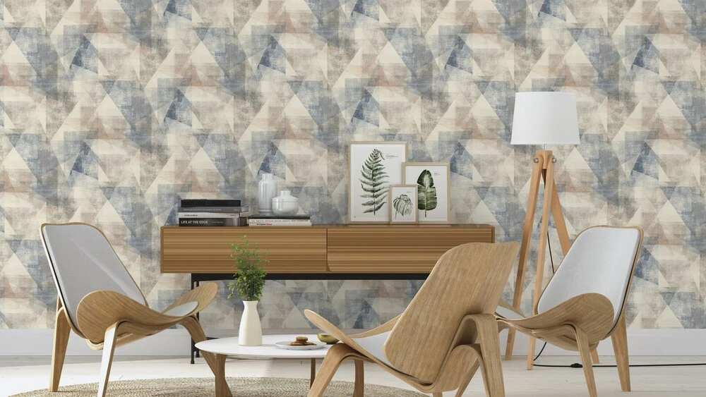 Tapete Vlies Rasch Patchwork Dreiecke Blau Grau 617955 6 Tapete Vlies Rasch Patchwork Dreiecke Blau Grau 617955 – Bild 4