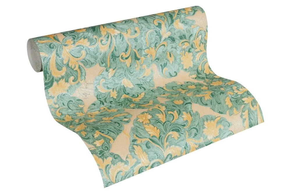 Wolfgang Joop Tapete Ornament Ranken Türkis Glanz 33869-1 4 Wolfgang Joop Tapete Ornament Ranken Türkis Glanz 33869-1 – Bild 2