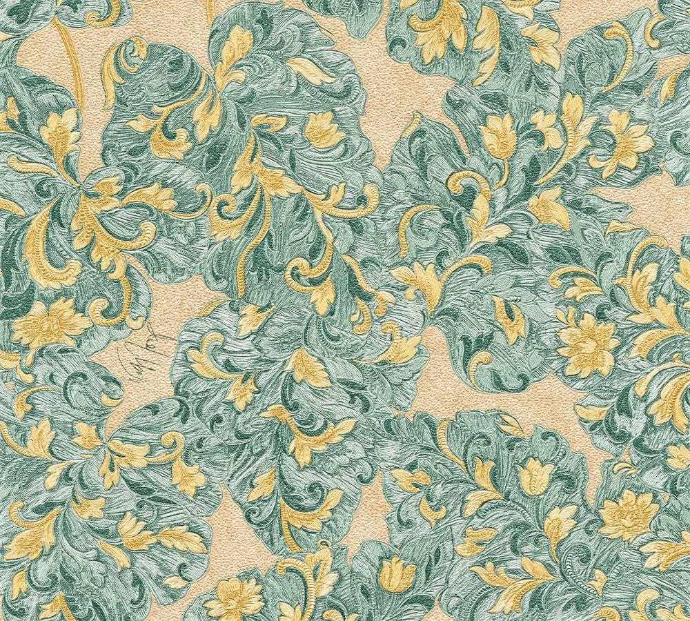 Wolfgang Joop Tapete Ornament Ranken Türkis Glanz 33869-1 3 Wolfgang Joop Tapete Ornament Ranken Türkis Glanz 33869-1