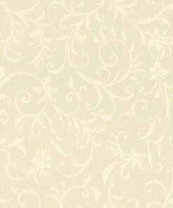 Textiltapete Ornament Ranken Cremeweiß Glanz 086293