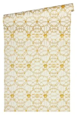 Versace Home Tapete Medusa Creme Gold Metallic 370491 -A Creation Geschaft Versace Home IV Vinyltapete Medusa Ringe creme gold Metallic 370491 63200265 2