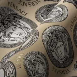 Versace Vliestapete 38611-4 Medusa Beige Gold Silber -A Creation Geschaft Versace Vliestapete 38611 4 Medusa Beige Gold Silber 63213733 1