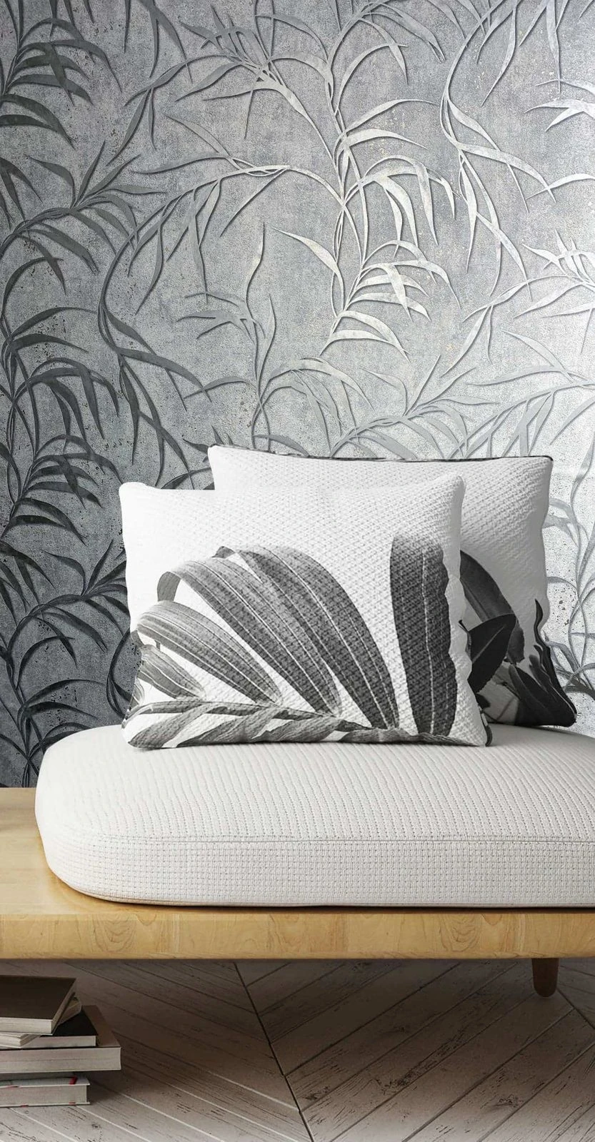 Vliestapete Marburg Grau Silber Blätter Floral 34287 5 Vliestapete Marburg Grau Silber Blätter Floral 34287 – Bild 3