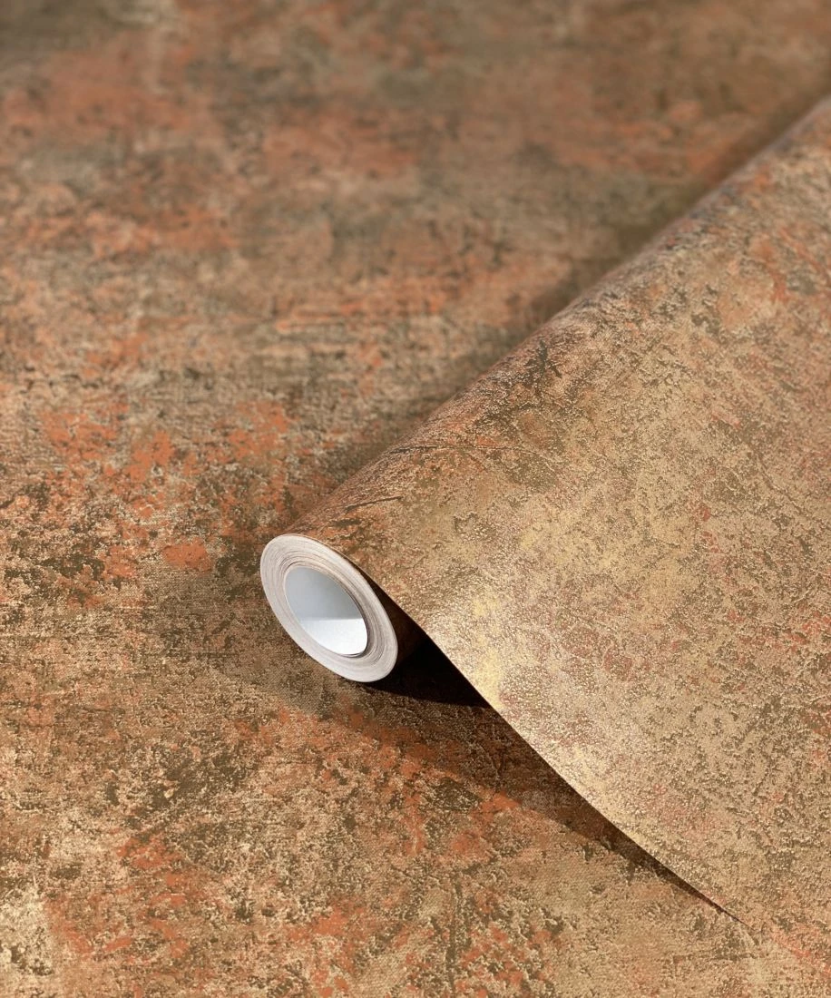 Vliestapete Putz Patina Rotbraun Gold Metallic 77706 4 Vliestapete Putz Patina Rotbraun Gold Metallic 77706 – Bild 2